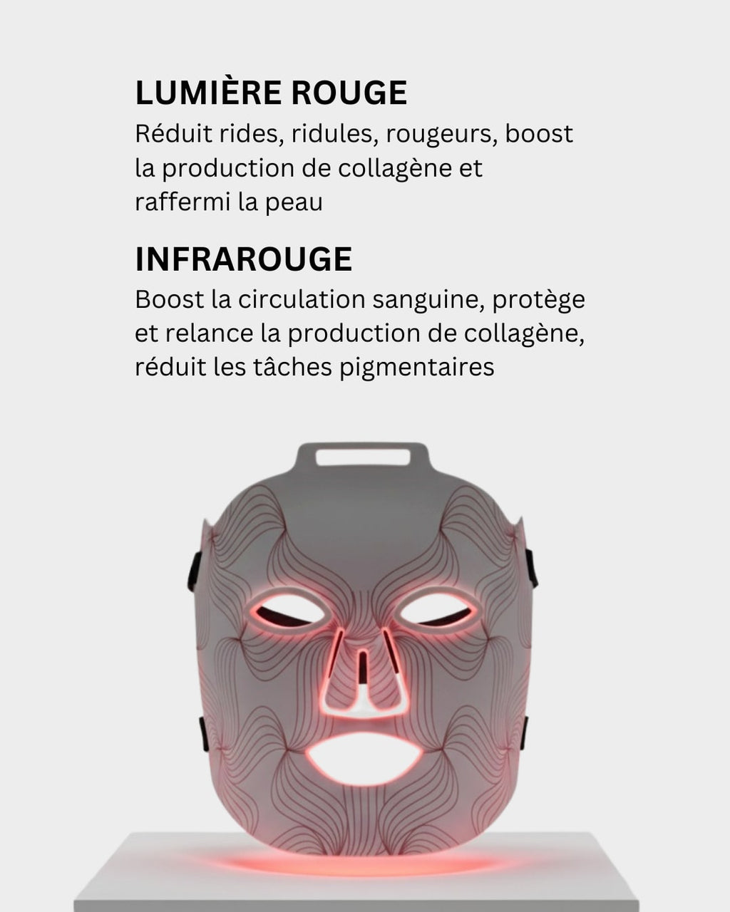 Masque à Lumière Rouge Anti-Âge Pro